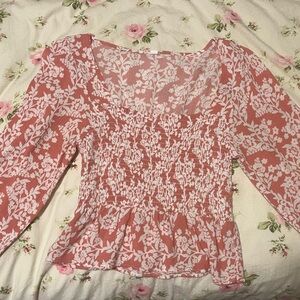 SHEIN Pink Floral Blouse